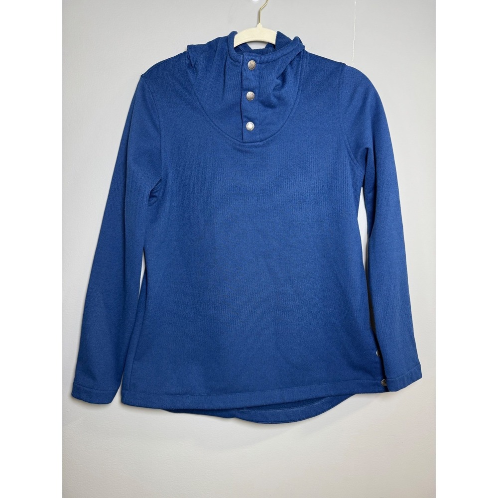 The North Face Womens Pullover Hoodie Small‎ Blue Button Up Long Sleeve